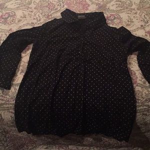 Black and white polka dot maternity top